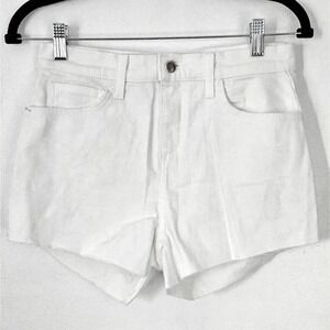 L'Agence Ryland White Denim Cutoff Shorts Womens Size 25 Frayed Hem NWT